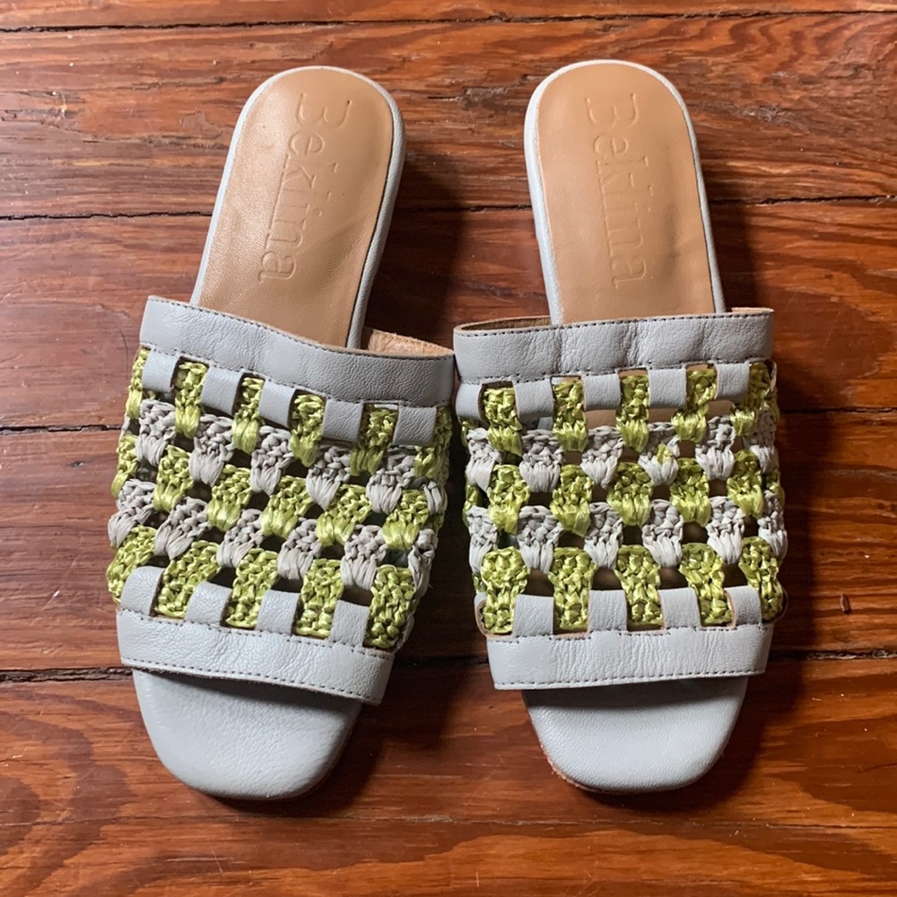 Beklina Woven Leather Slide Sandals size 7